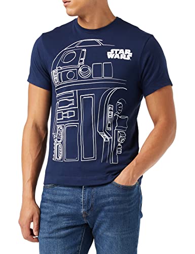 Star Wars Esquema R2d2 Camiseta-Camisa, Azul Marino, L para...